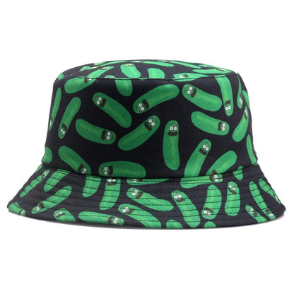 Spring Summer Printed Cucumber Soft Light Cotton Polyester Bucket Hat