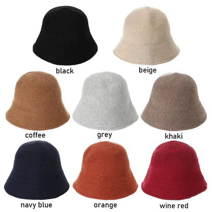 Outdoor Sunscreen Warm Wool Foldable Bucket Hat
