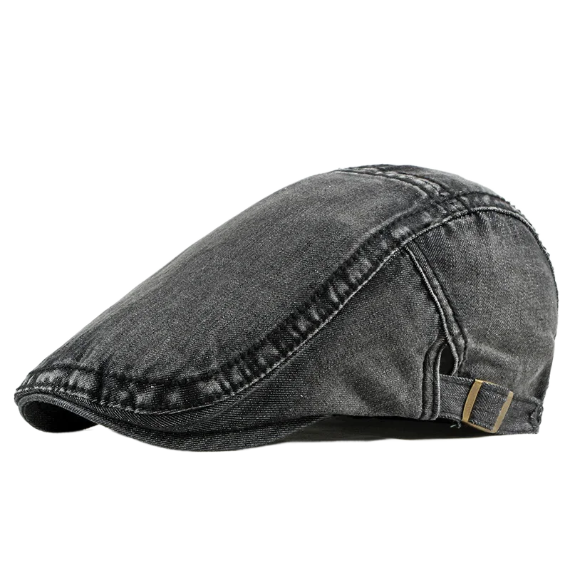 Vintage Cotton Denim Newsboy Cap