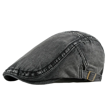 Vintage Cotton Denim Newsboy Cap