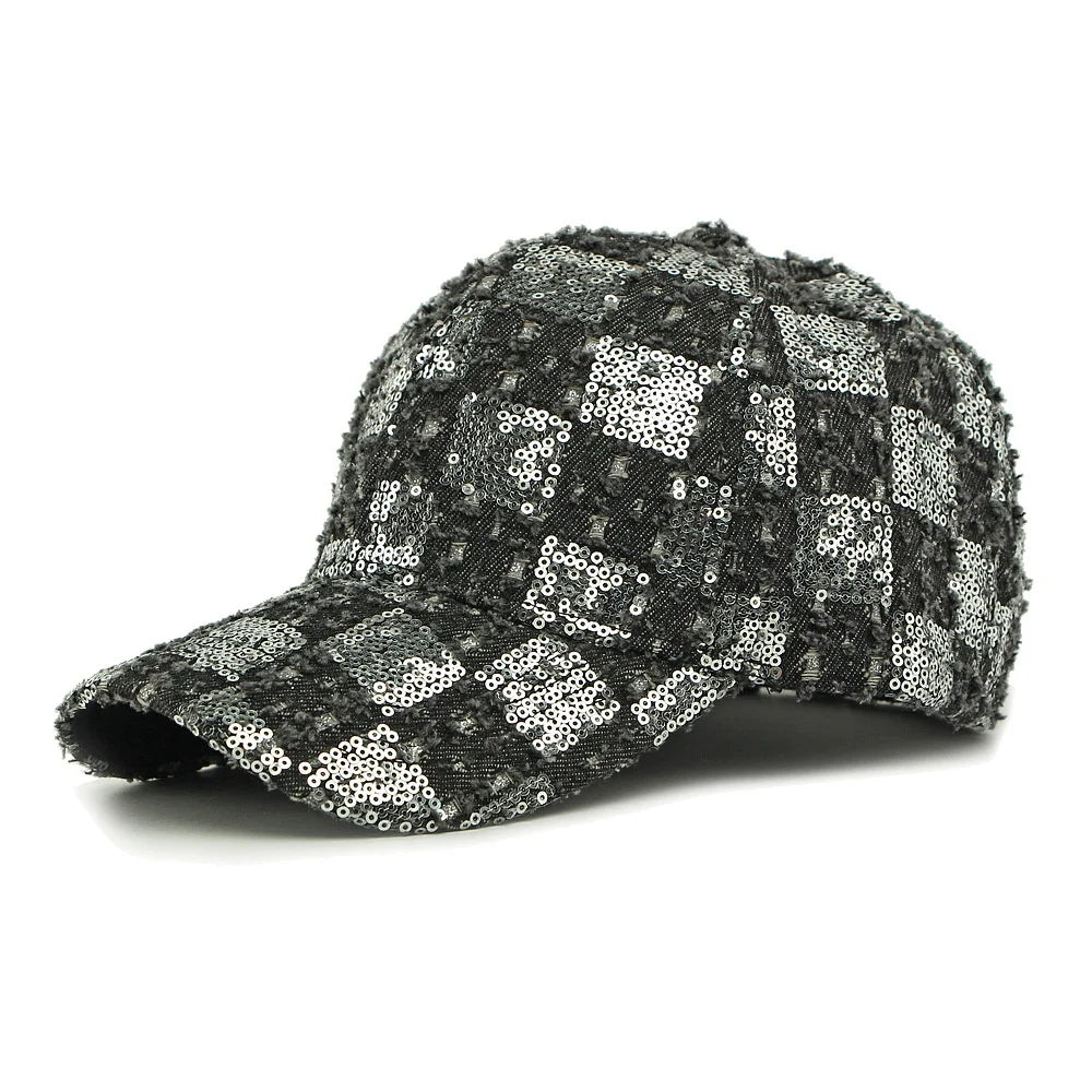 Sequined Ethnic Style Baseball Cap Women