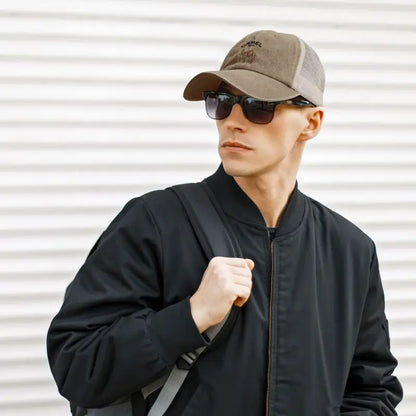Camel Mirage Graphic Print Mesh Baseball Cap
