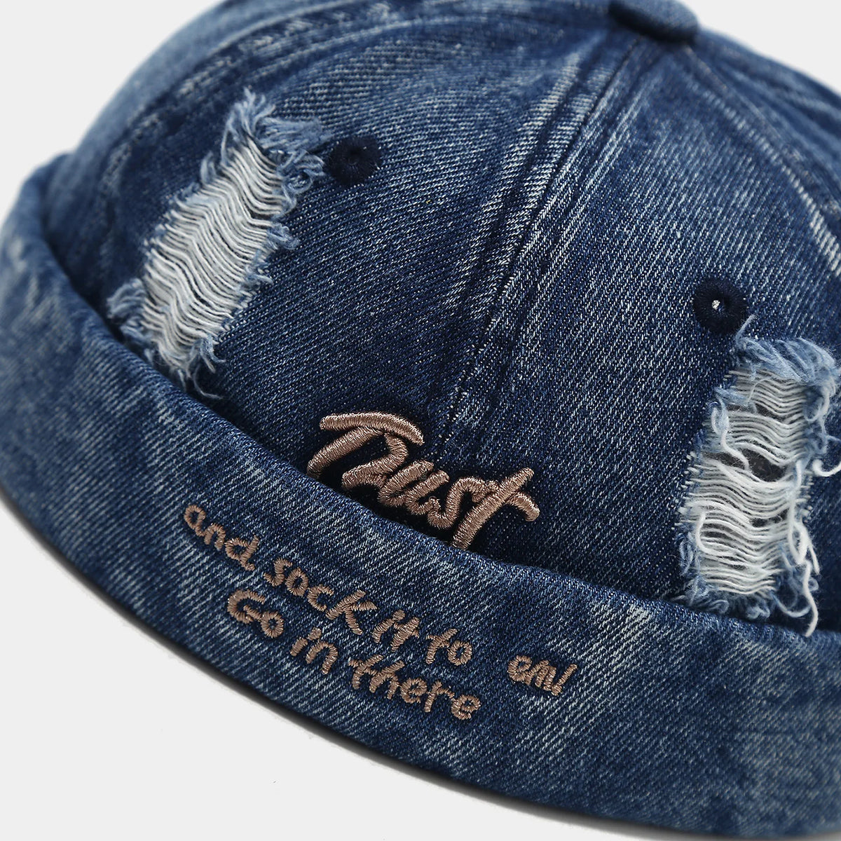 Vintage Distressed Ripped American Skullcap