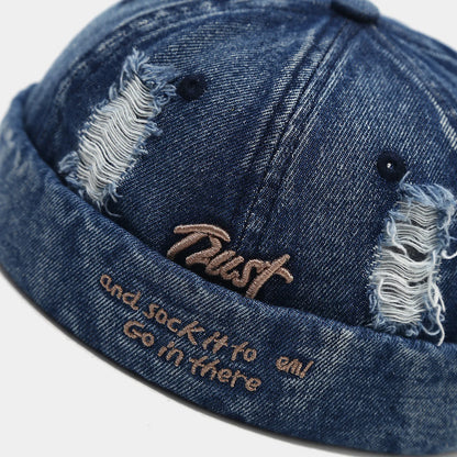 Vintage Distressed Ripped American Skullcap