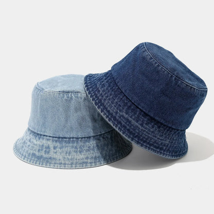 Candy Color Unisex Summer Washed Denim Bucket Hat