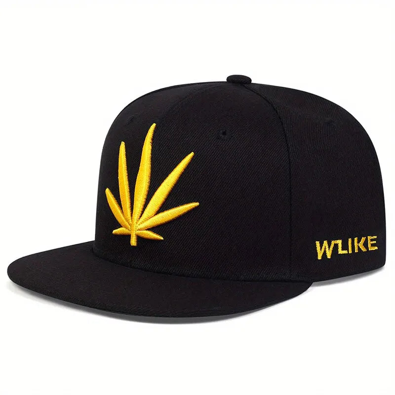 Unisex Plant Embroidery Hip-Hop Hats Outdoor Adjustable
