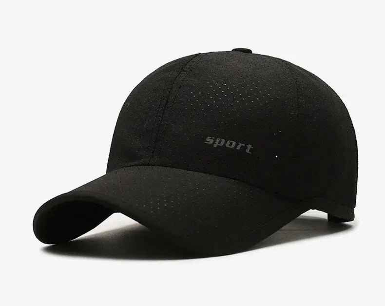 Edging Quick Drying Hat Casual Versatile Trendy Baseball Cap Fashion Outdoor Sports Breathable Black Cap