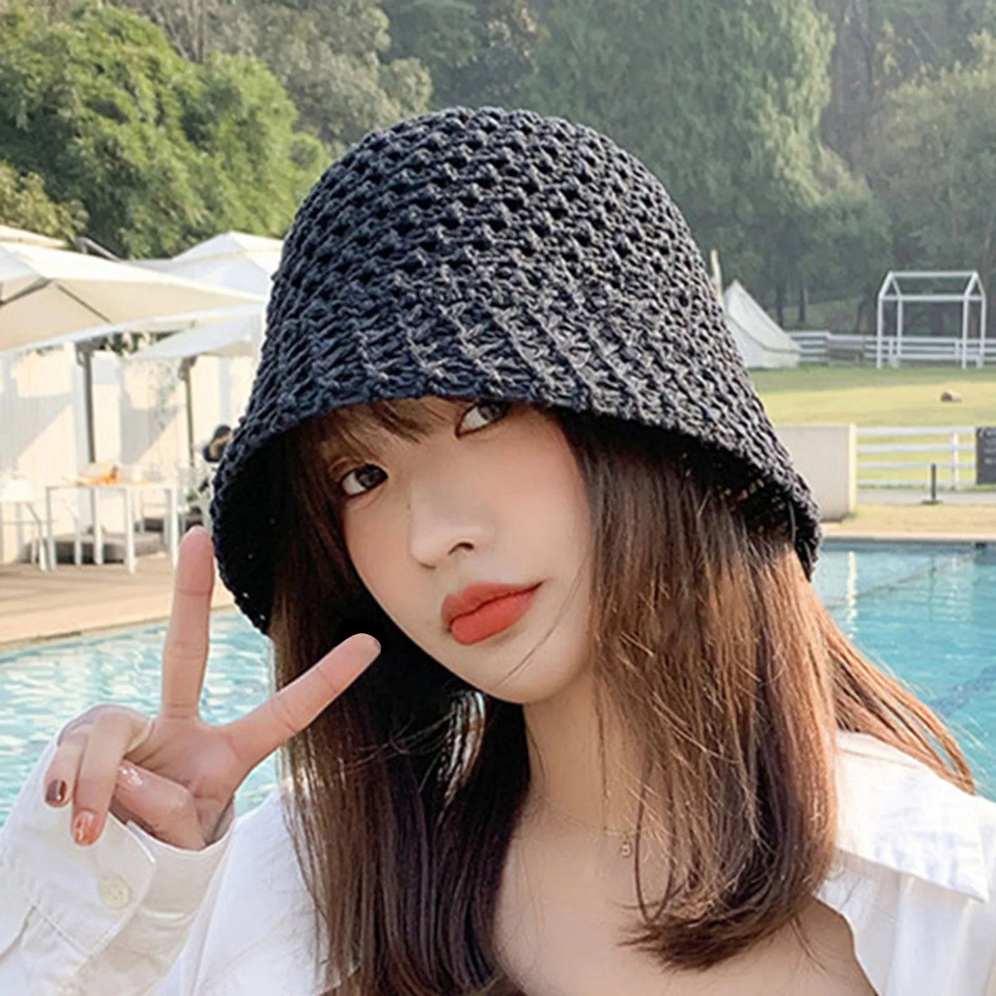 Summer Hiking Fisherman Hat Hollow Out Thin Breathable Sun Hat