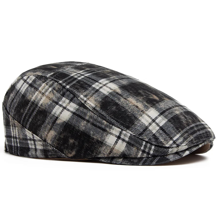 Y2k Plaid Beret Summer Women Hat Vintage Caps For Men