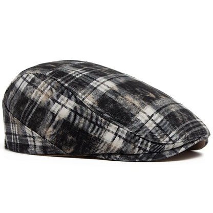 Y2k Plaid Beret Summer Women Hat Vintage Caps For Men
