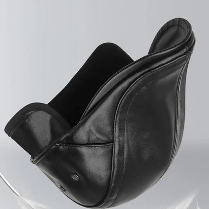 Men Retro Leather Newsboy Caps Autumn Winter Visor Beret Thicken Warm Hat