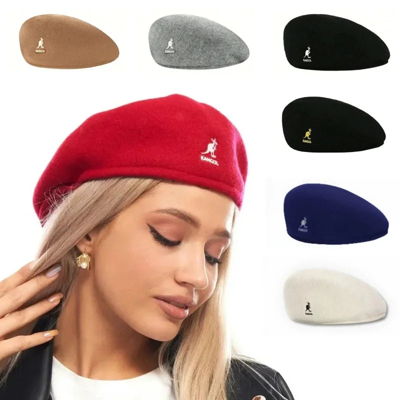Luxury Wool Beret Hat Women Men Four Seasons Knitted Thin Breathable Mesh Berets
