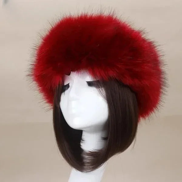 Winter Thick Furry Hairband Fluffy Russian Faux Fur Women