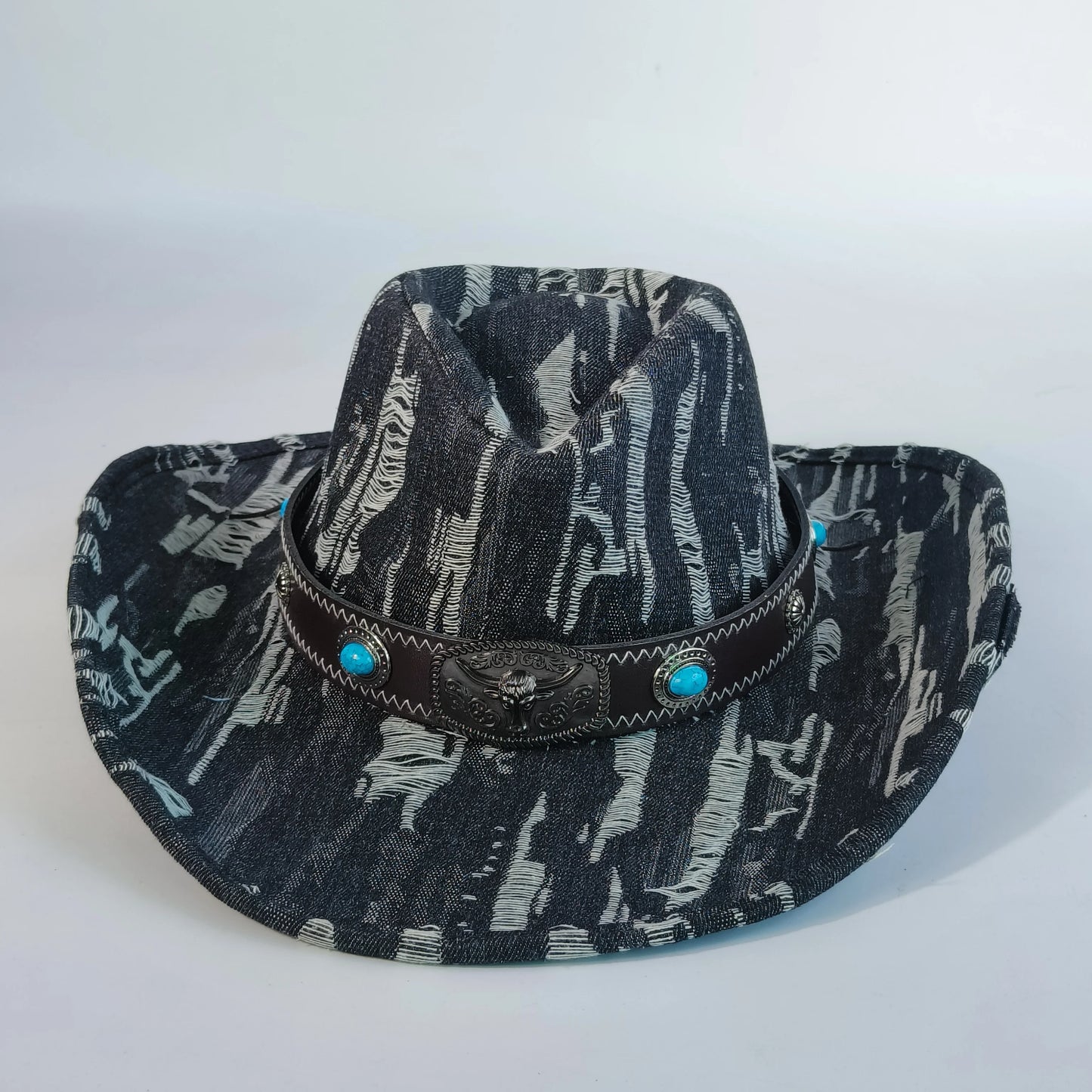 Vintage Tassel Denim Cowboy Hat For Men Women