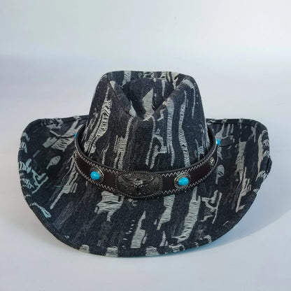 Vintage Tassel Denim Cowboy Hat For Men Women