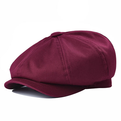 Newsboy Cap Men's Twill Cotton Eight Panel Hat