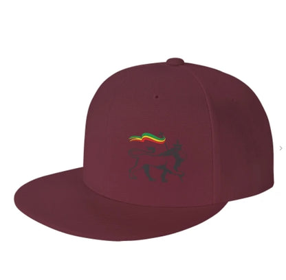 Rasta Lion Of Judah Flat Brim Baseball Cap