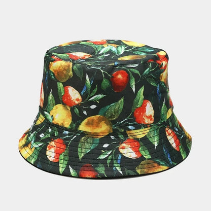 Four Seasons Cotton Fruit Pattern Print Bucket Hat
