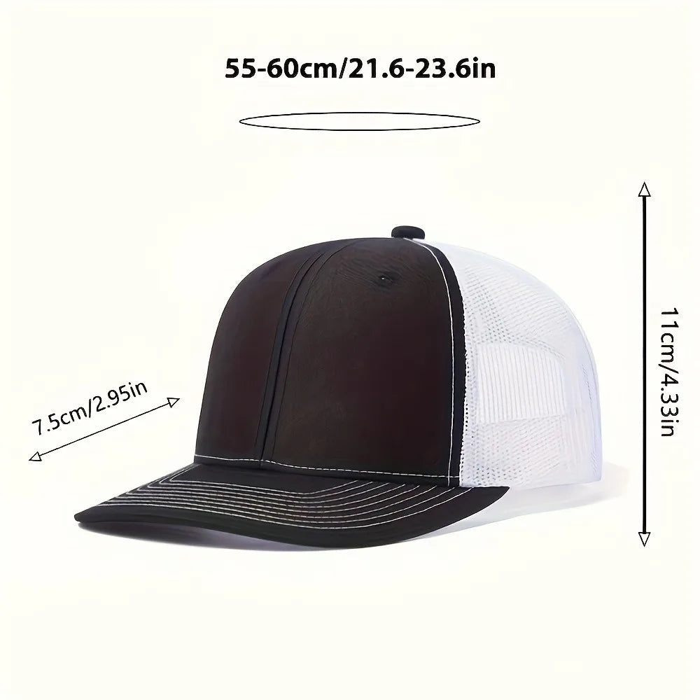 Unisex Baseball Cap Adjustable Outdoor Sports Bull Head Print Mesh Breathable Breathable Net Cap Trucker Hat