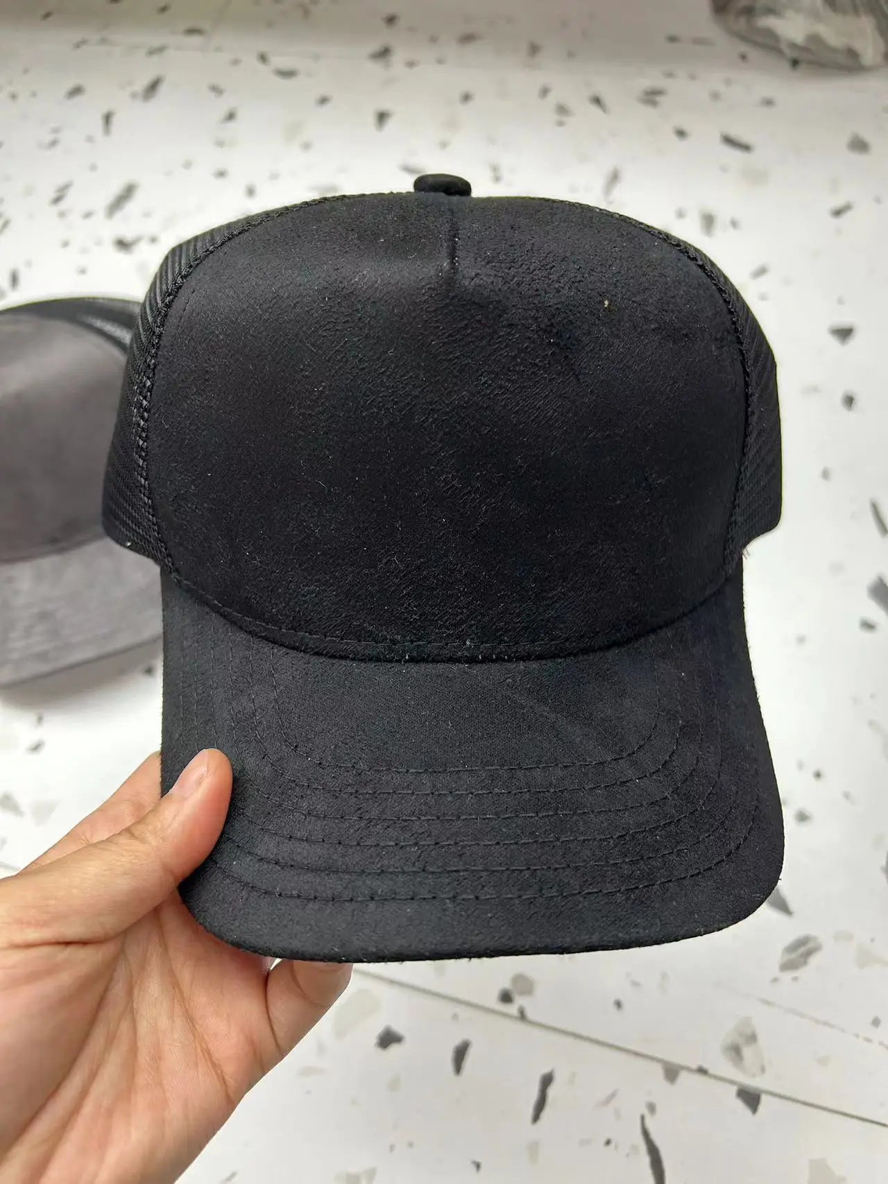 Unisex 5 Panel Suede Mesh Baseballl Cap Four Season Men Women
