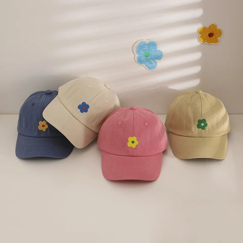 Lovely Flower Children Baseball Cap Solid Color Kids Duck Tongue Hat
