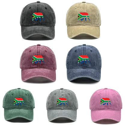 South Africa Elephant Flag Baseball Cap Adjustable