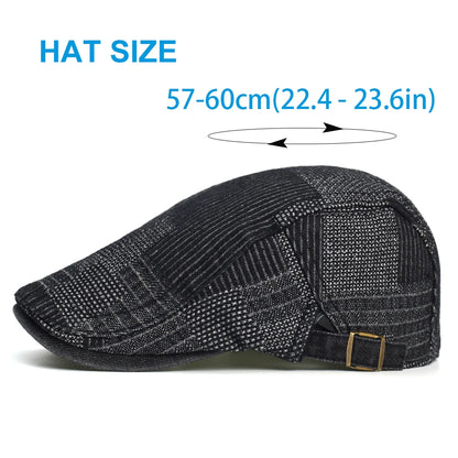 Lattice Washed Cotton Baseball Cap Men Women Vintage Denim Dad Hat