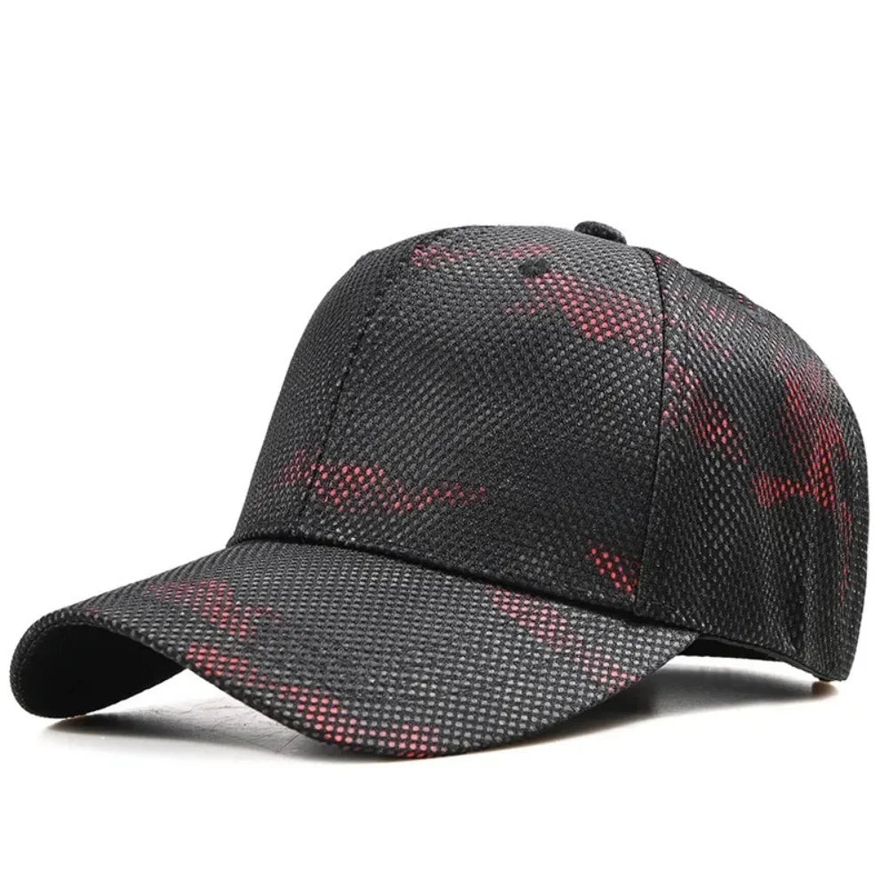 Grid Unisex Camouflage Baseball Cap Unisex Adjustable Sun Hat Men