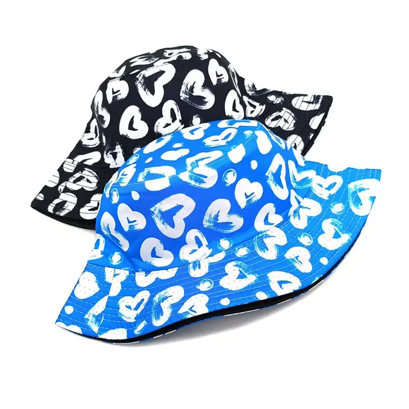Four Seasons Polyester Cartoon Love Print Bucket Hat