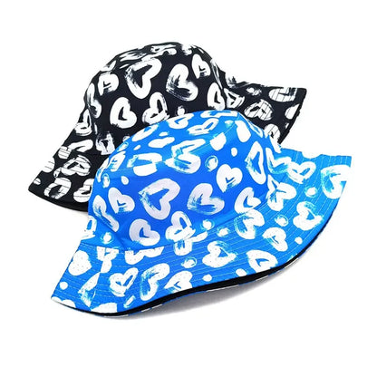 Four Seasons Polyester Cartoon Love Print Bucket Hat
