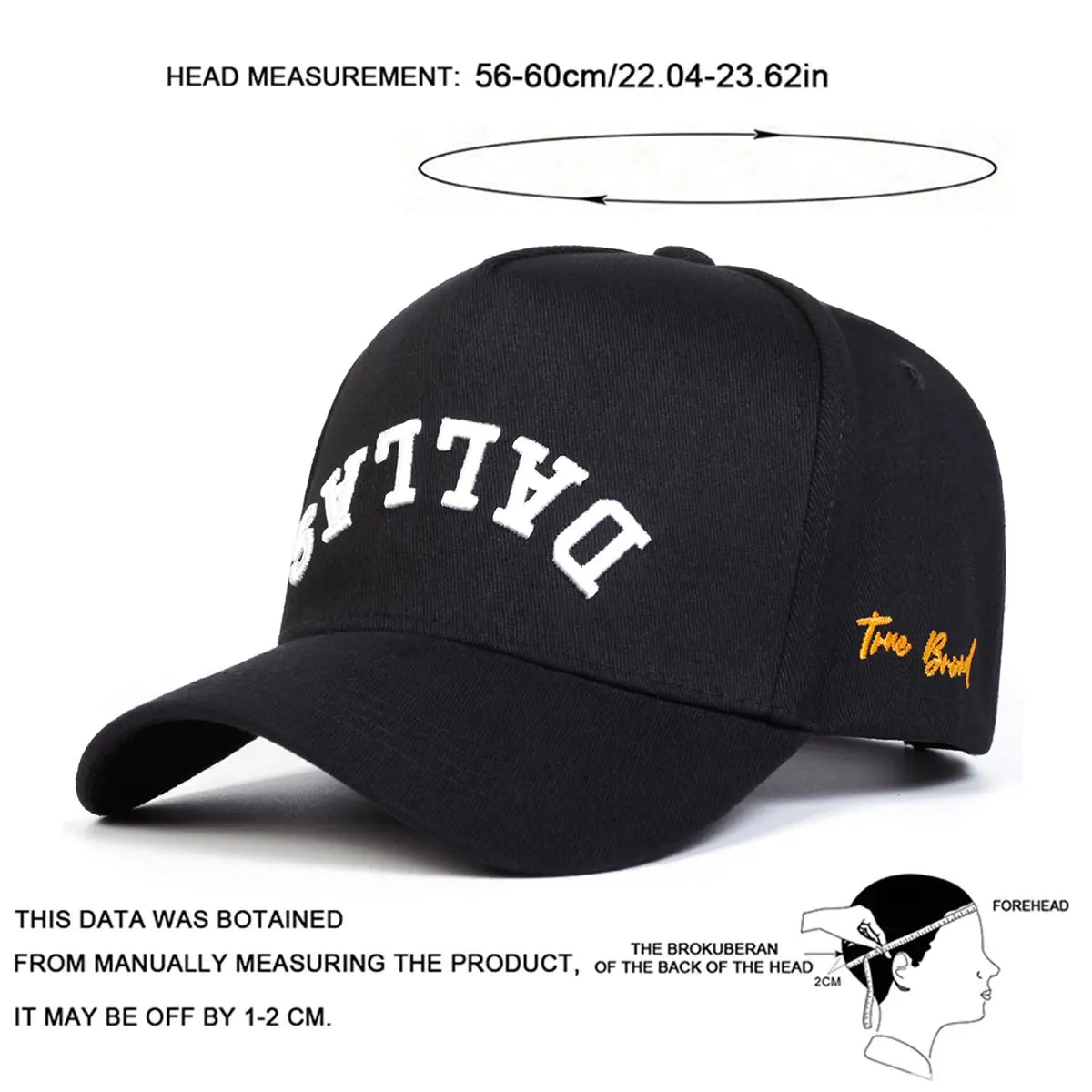 Unisex Dallas Letter Embroidery Baseball Caps Spring And Autumn Outdoor