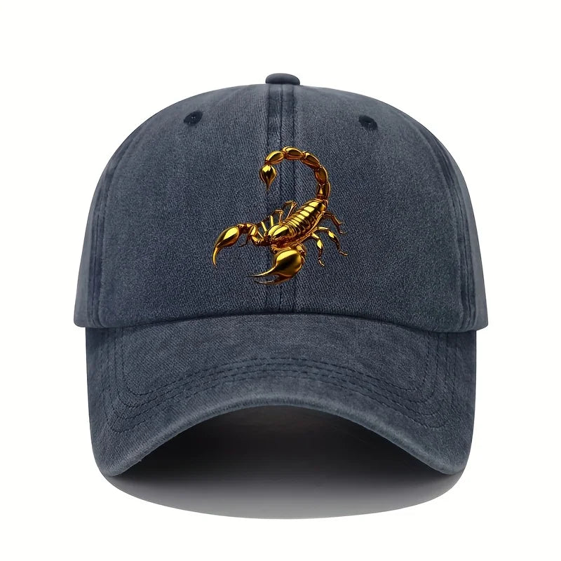 Golden Scorpion Printed Baseball Hat Retro Lightweight Washable Hat for Men