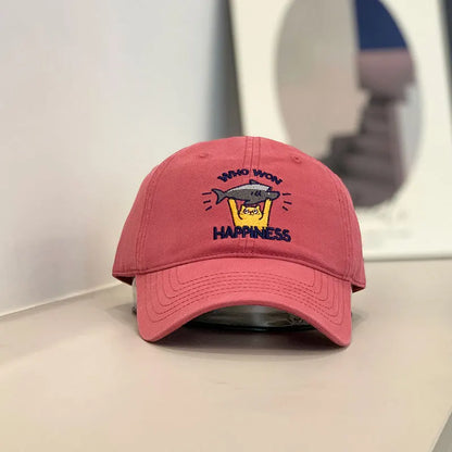 Baseball Cap Women Men Cat Fish Embroidery Snapback Hats