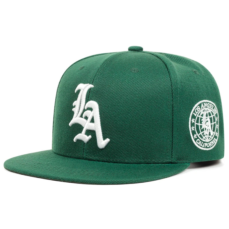 New Los Ange Earth Letter Embroidered Cotton Flat Edge Hat Baseball Hat Sunshade Hat Outdoor HipHop Hat