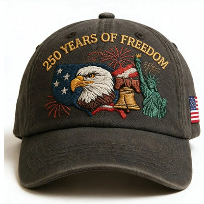 250 Years Of Freedom Baseball Cap USA 1776-2026 Anniversary Hat