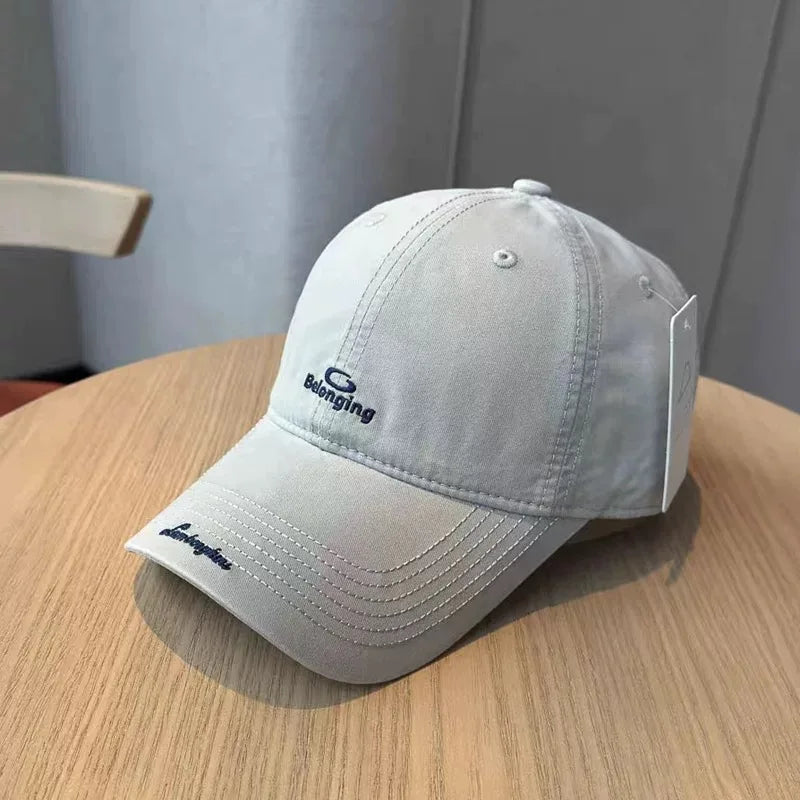 Korean Style Letter Embroidered Baseball Caps for Women Men