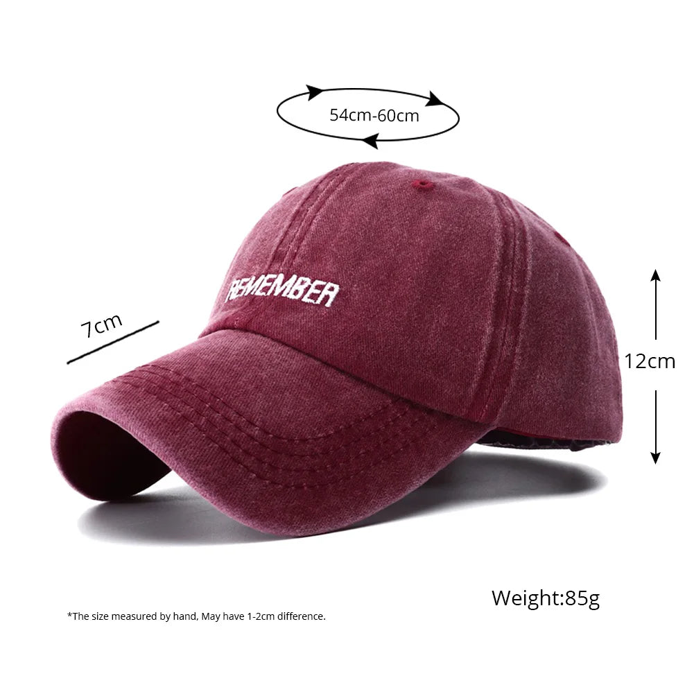 Fashion Letter Embroidery Washed Cotton Baseball Cap