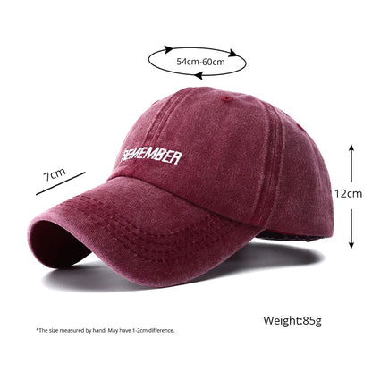 Fashion Letter Embroidery Washed Cotton Baseball Cap