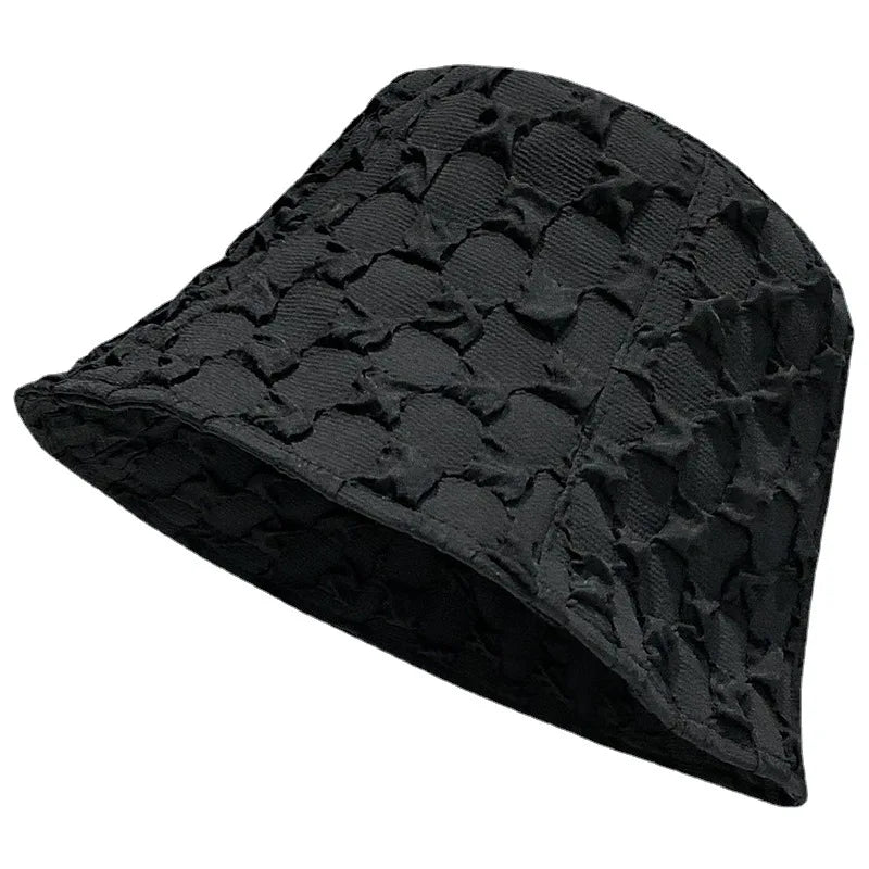 Lace Women Bucket Hat Solid Color Summer Thin Panama Fisherman Hats