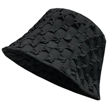Lace Women Bucket Hat Solid Color Summer Thin Panama Fisherman Hats