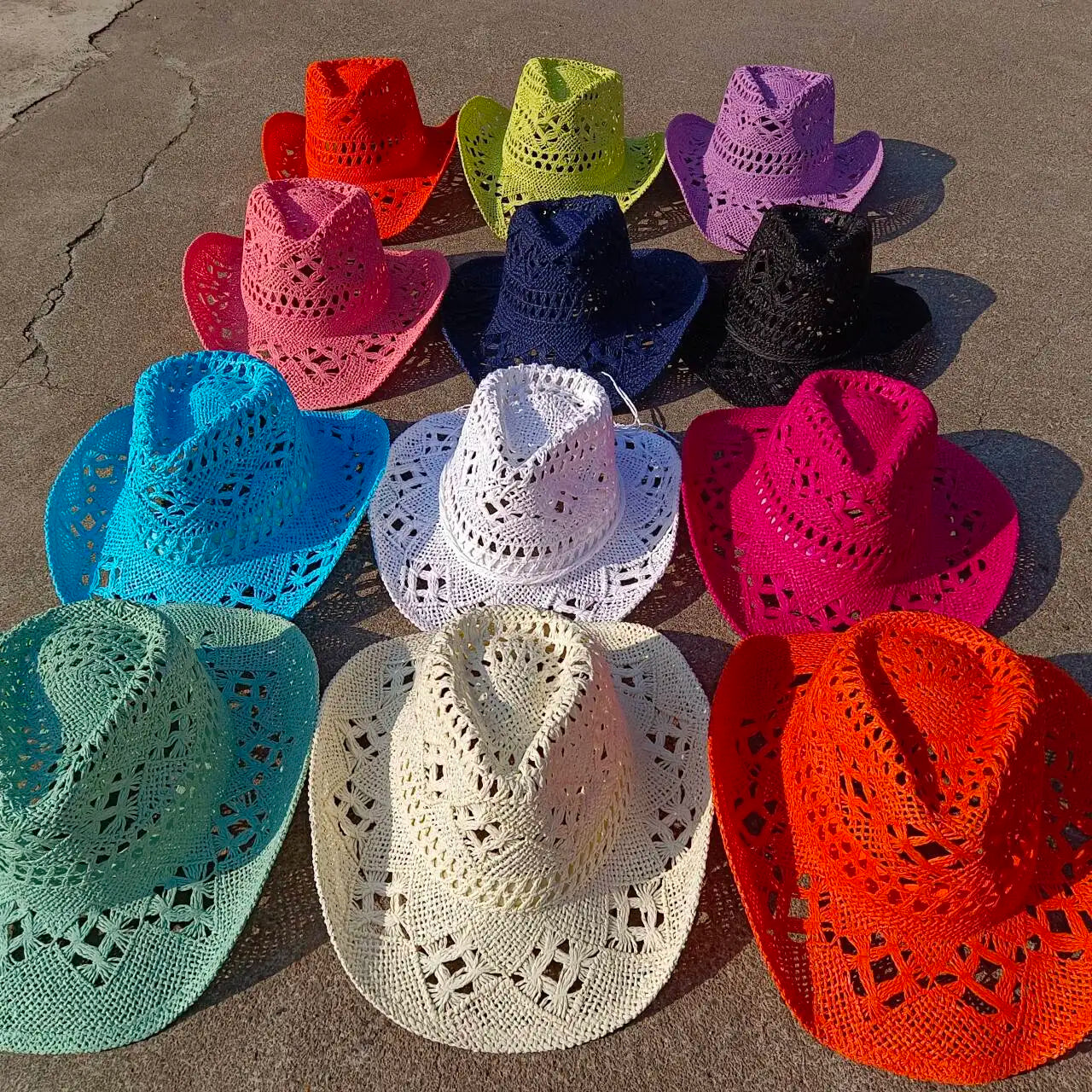 Summer Straw Cowboy Hat Hollow Woven Straw Hat