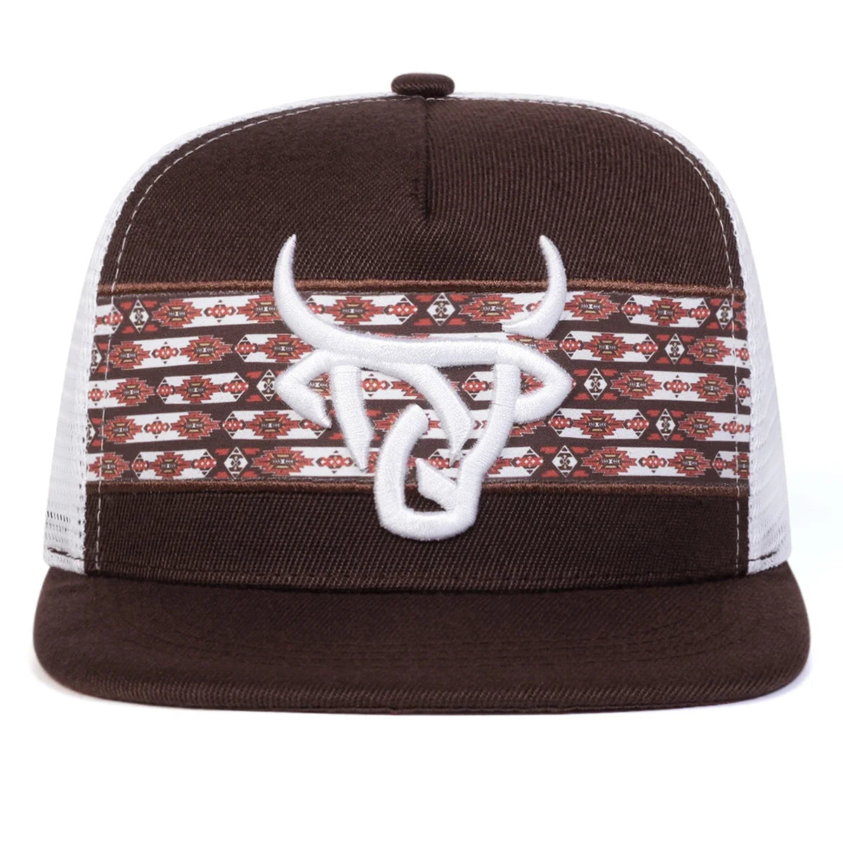 Unisex Ox Head Embroidery Hip-Hop Net Hats