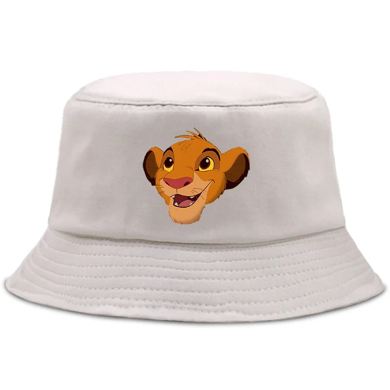Anime The Lion King Printed Fisherman Hat Cute Cartoon Bucket Hats Autumn Summer