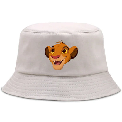 Anime The Lion King Printed Fisherman Hat Cute Cartoon Bucket Hats Autumn Summer