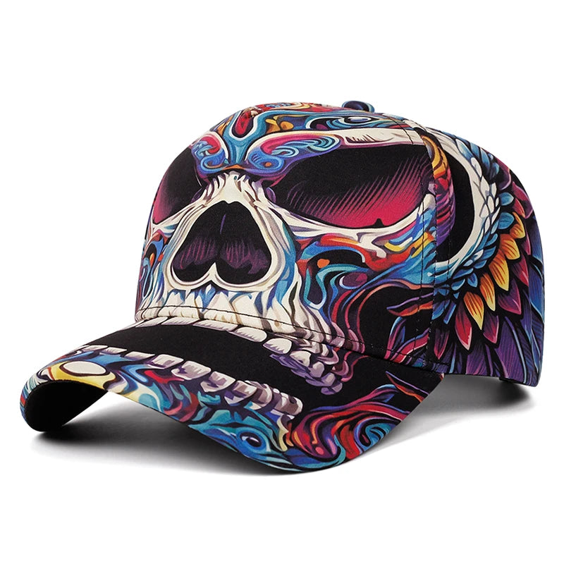 Fashion Creative New Baseball Hat Printed Skeleton Hip Hop Skateboarding Hat Outdoor Daily Decoration Hat Unisex