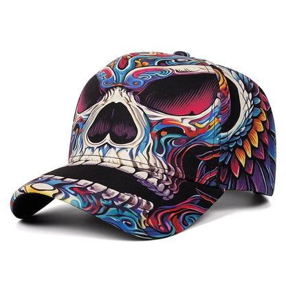 Fashion Creative New Baseball Hat Printed Skeleton Hip Hop Skateboarding Hat Outdoor Daily Decoration Hat Unisex