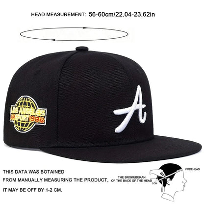 Unisex A Letter Embroidery Side Earth Hip-hop Hats Spring Autumn Outdoor Snapback Caps