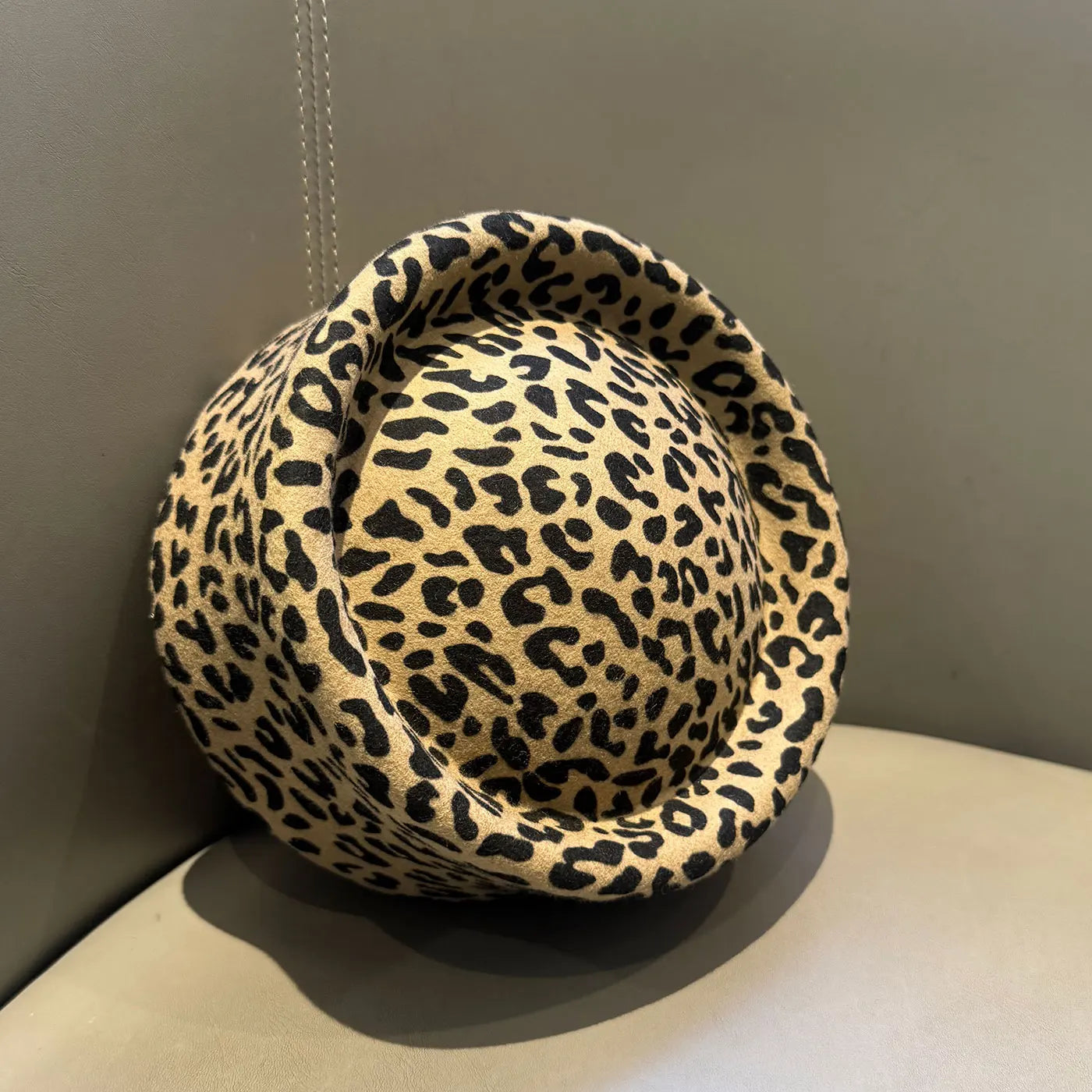 New Trend Retro Flight Attendant Leopard Print Hat Women