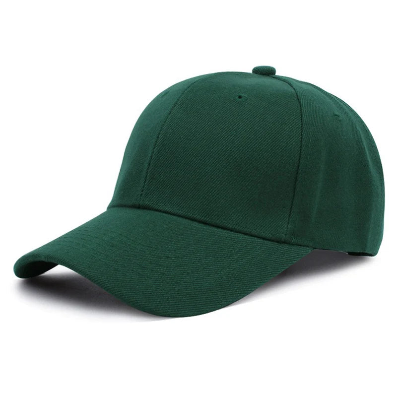 Adjustable Polyester Baseball Cap Unisex Solid Color Dad Hat