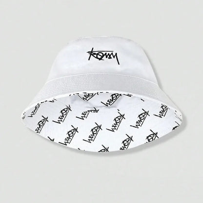Letter Embroidered Reversible Bucket Hat